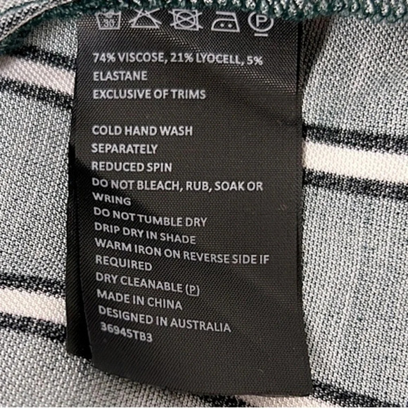 Bardot NWT Paloma Teal Stripe Top Size US 6/Small - Picture 8 of 10